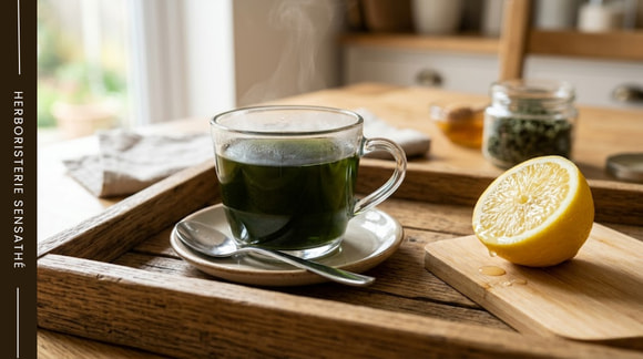 Infusion d’ortie avec citron frais pour favoriser l’absorption du fer végétal - Herboristerie Sensathé